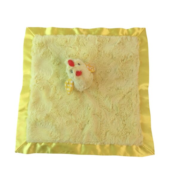 Cloud Island Yellow Chick Lovey 14" Baby Security Blanket Satin Trim Hen Chicken - Picture 2 of 6